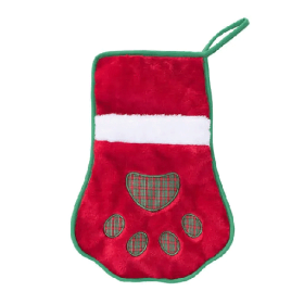 ZIPPYPAWS Holiday Stocking Red Paw
