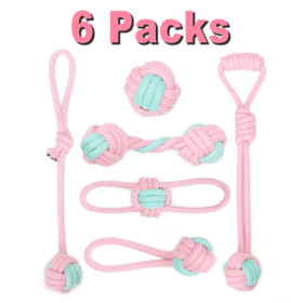 Cotton Rope Dog Chew Toy Pet Small Dog Toy Teeth Clean (Option: 6pcs set)
